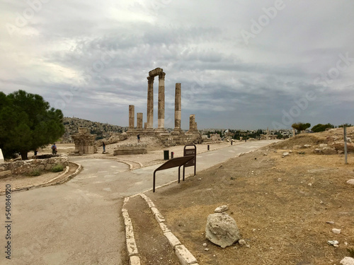 Amman, Jordan, November 2019 - A sandy beach next to the building