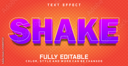 Shake text editable style effect, texture style concept