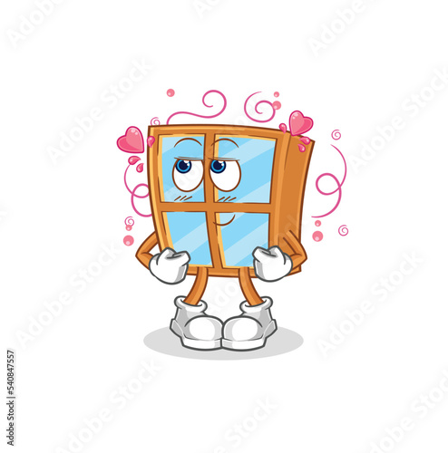 window shy vector. cartoon character