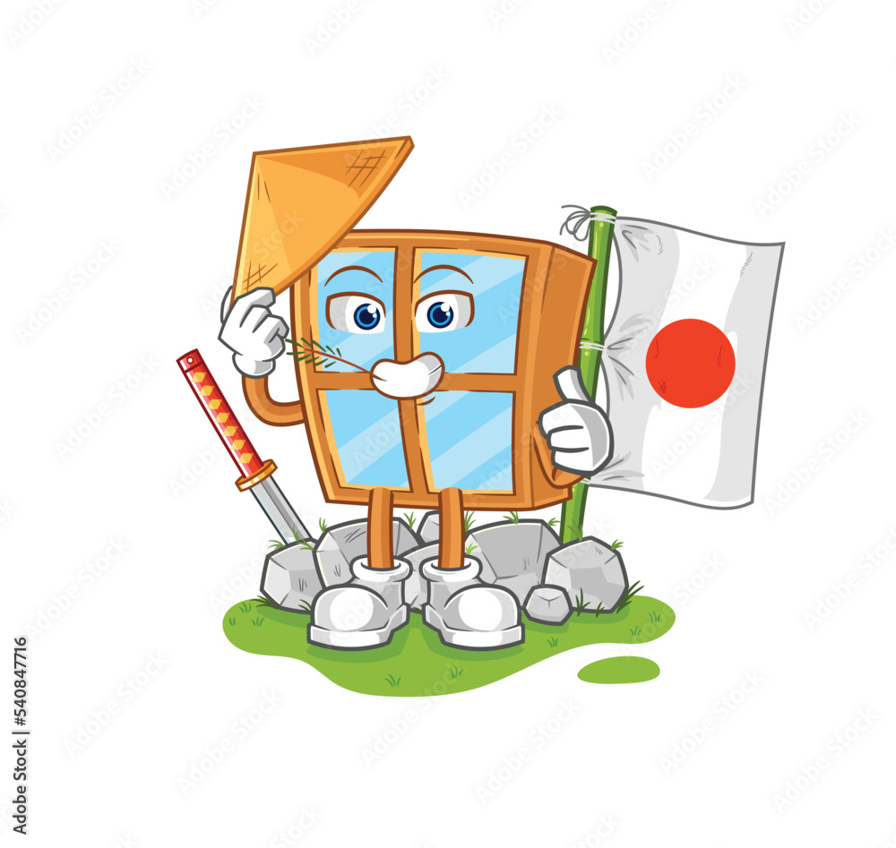 window japanese vector. cartoon character window japanese vector. cartoon character