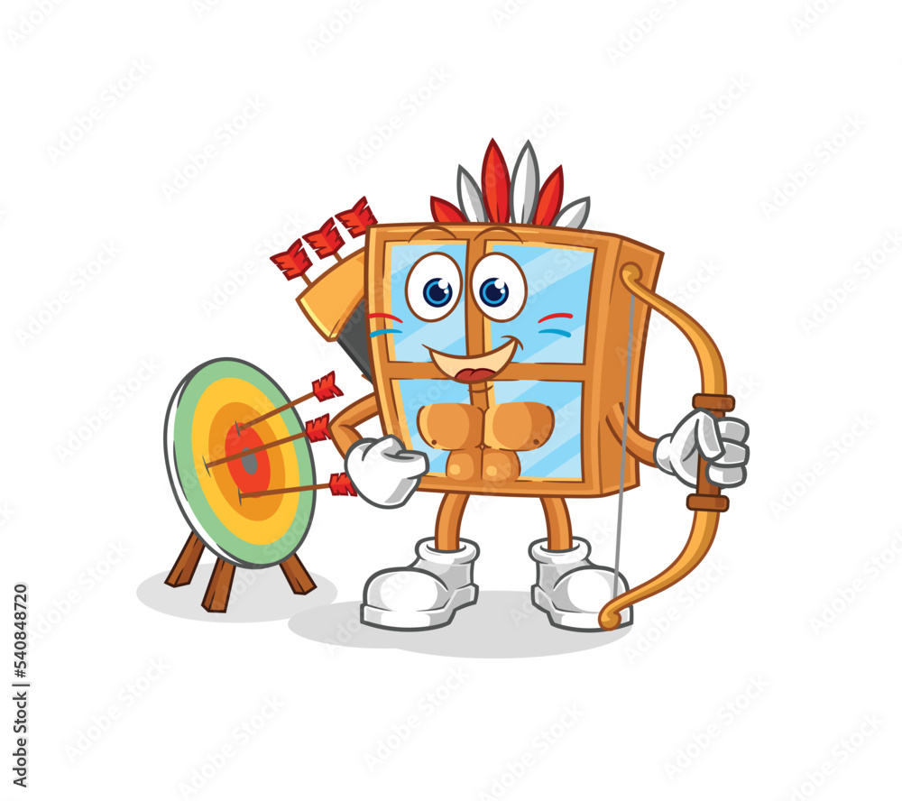 window native american tribe. cartoon mascot vector window native american tribe. cartoon mascot vector