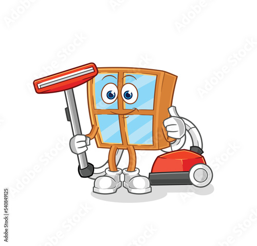window clean with a vacuum . character vector