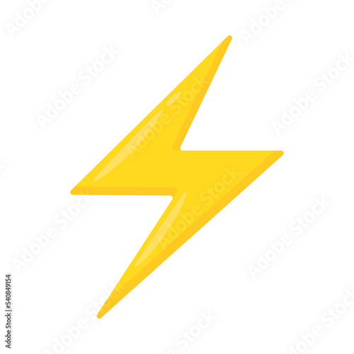 Lightning Sign Emoji Icon Illustration. Storm Vector Symbol Emoticon Design Clip Art Sign Comic Style.
