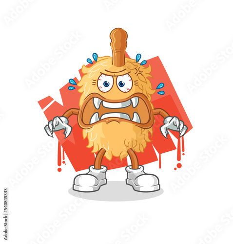 feather duster monster vector. cartoon character
