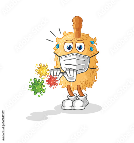 feather duster refuse viruses cartoon. cartoon mascot vector