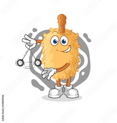 feather duster hypnotizing cartoon. cartoon mascot vector