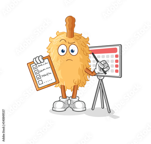 feather duster schedule list vector. cartoon character
