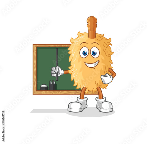 feather duster teacher vector. cartoon character
