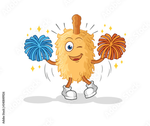 feather duster cheerleader cartoon. cartoon mascot vector