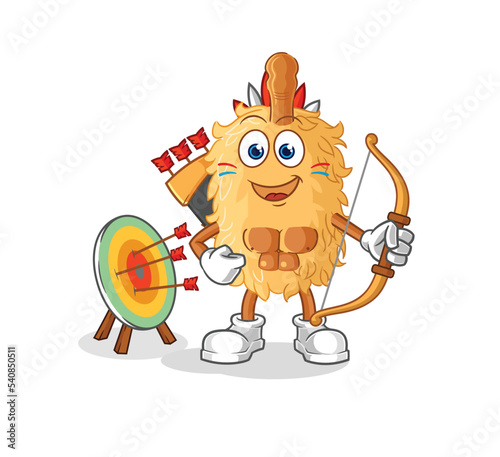 feather duster native american tribe. cartoon mascot vector