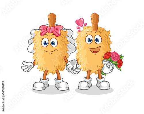 feather duster wedding cartoon. cartoon mascot vector