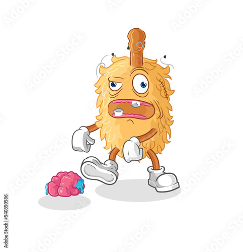 feather duster zombie character.mascot vector