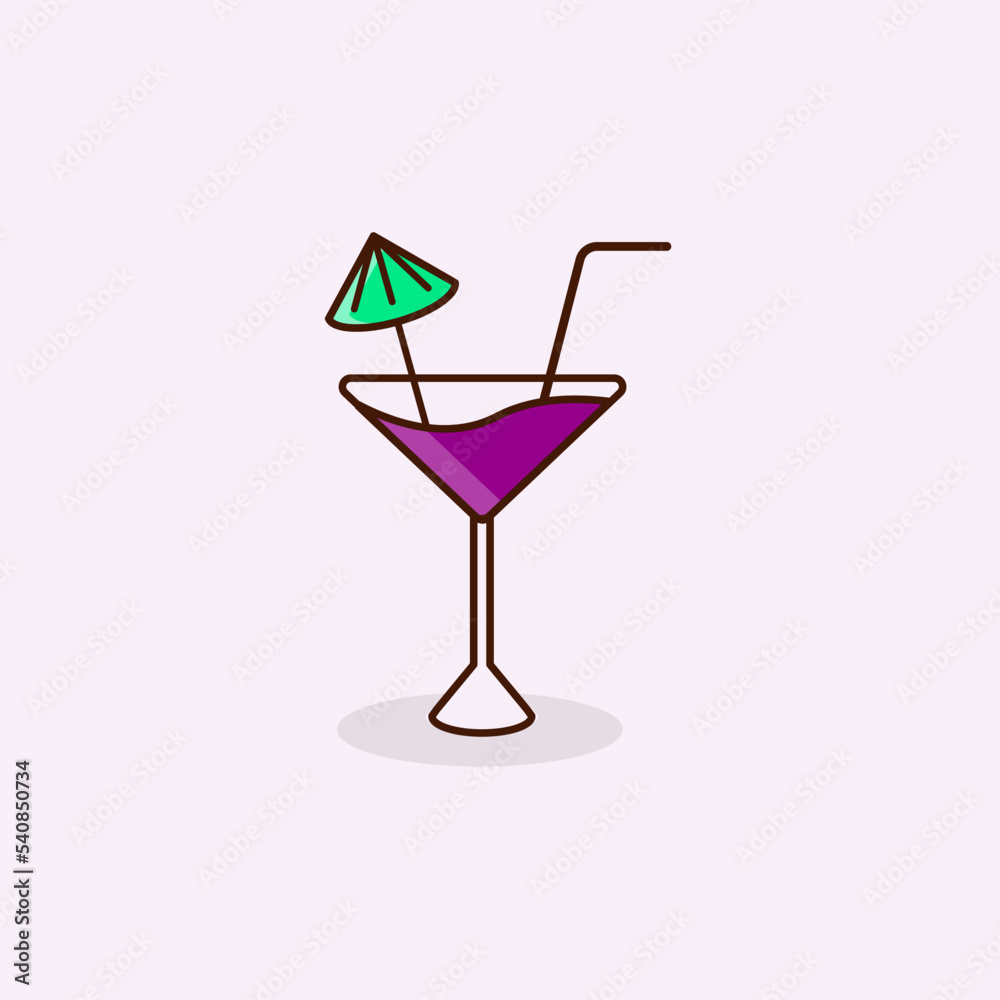 Vector illustration of grape juice which is suitable as a sticker, especially in summer. flat design