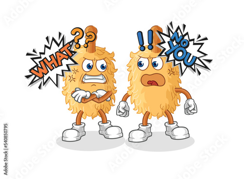 feather duster arguing each other cartoon vector