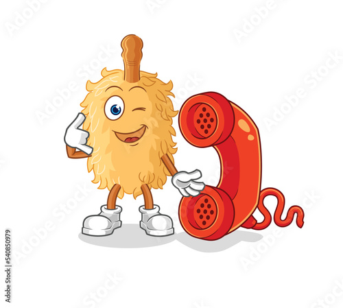feather duster call mascot. cartoon vector