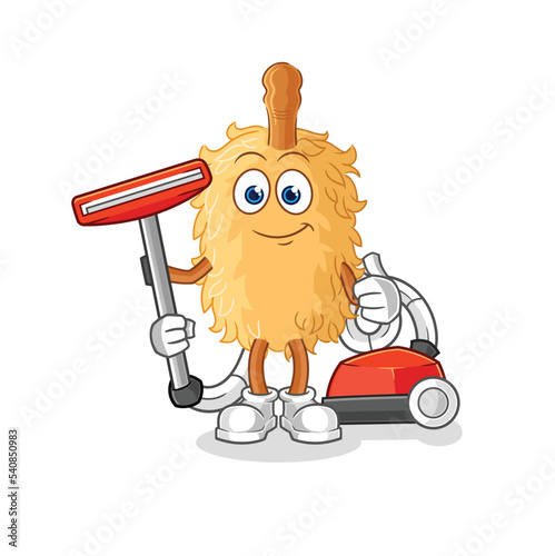 feather duster clean with a vacuum . character vector