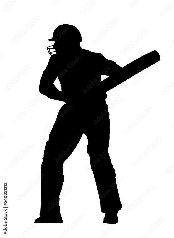 Sport Silhouette - Cricket Batsman Ready