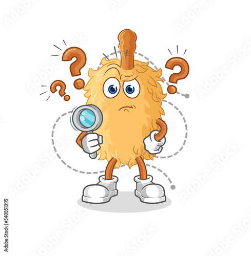 feather duster searching illustration. character vector
