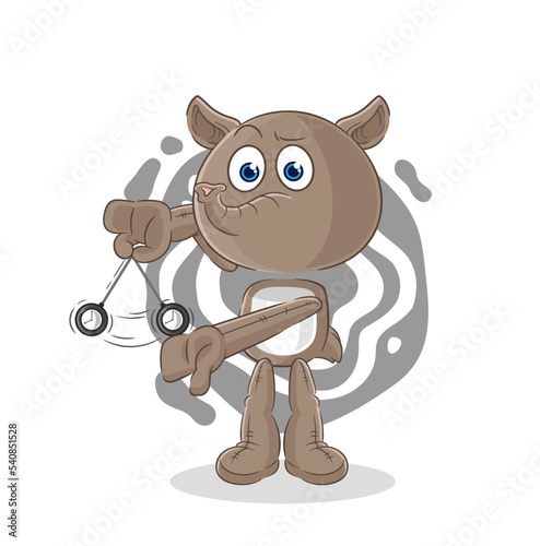 tapir hypnotizing cartoon. cartoon mascot vector