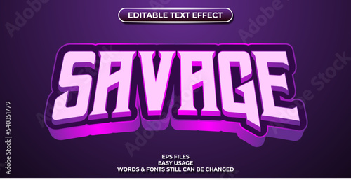 editable text effect savage