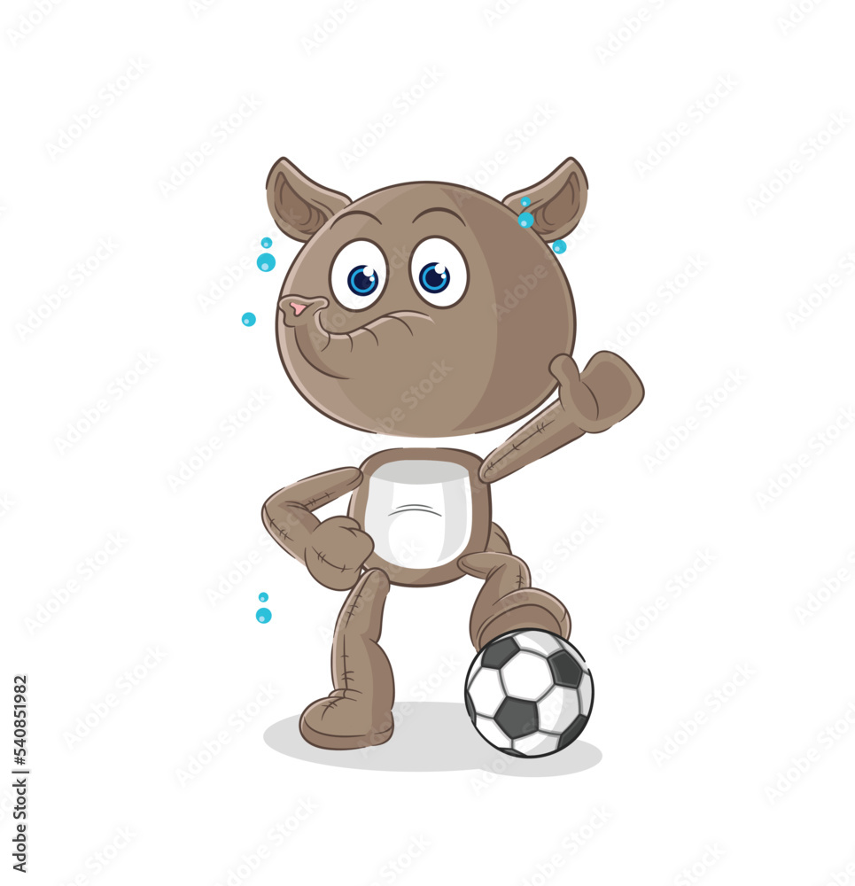 tapir playing soccer illustration. character vector tapir playing soccer illustration. character vector