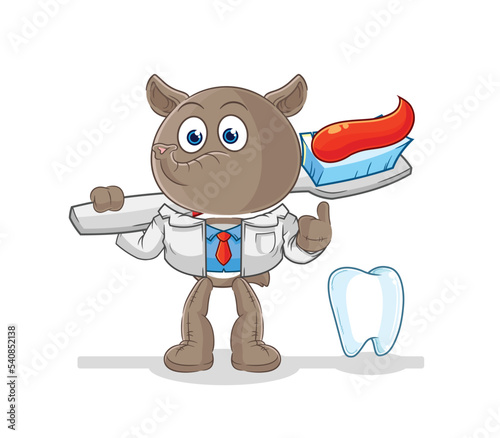 tapir dentist illustration. character vector