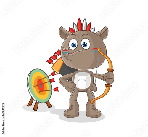 tapir native american tribe. cartoon mascot vector