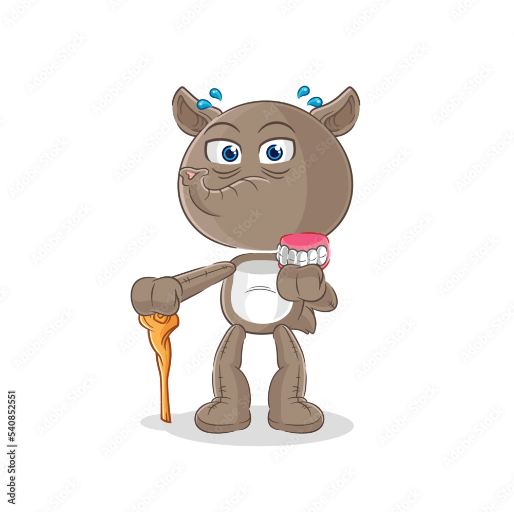 Fototapeta premium tapir white haired old man. character vector