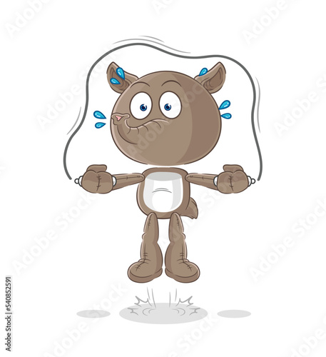tapir jump rope exercise. character vector