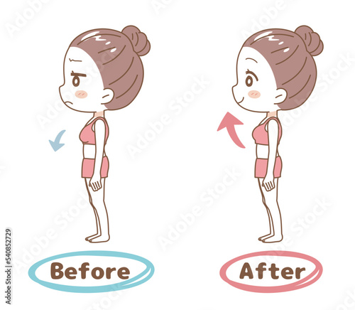 Before and after illustration set to bust up.