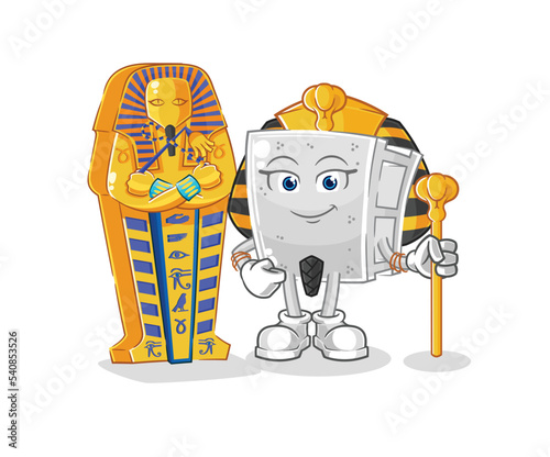 concrete brick ancient egypt cartoon. cartoon mascot vector