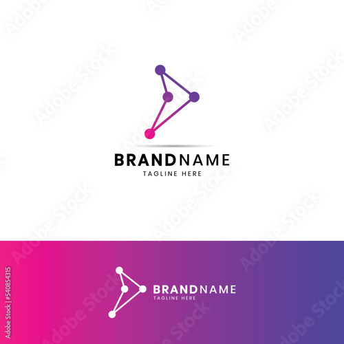 Modern Stylish Logo With Letter D. Business Technology Vector Logotype Design Template. Creative Concept Icon. Corporate Company Identity.