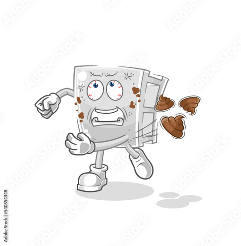 concrete brick throwing shit vector