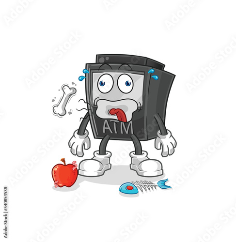 ATM machine burp mascot. cartoon vector