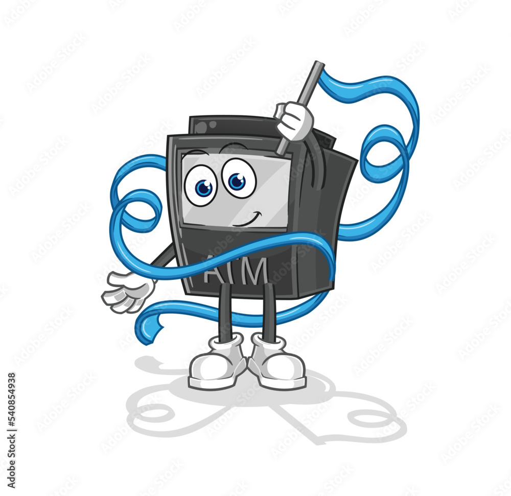 ATM machine Rhythmic Gymnastics mascot. cartoon vector ATM machine Rhythmic Gymnastics mascot. cartoon vector
