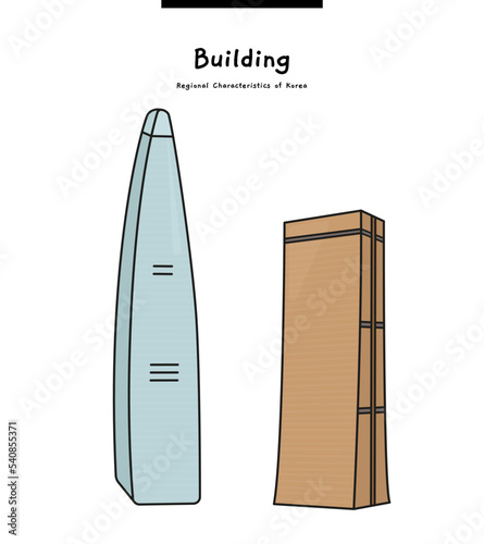 This picture is a simple iconization of a Korean building.