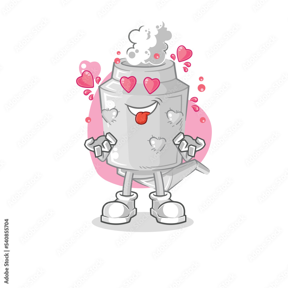 exhaust fallin love vector. cartoon character exhaust fallin love vector. cartoon character