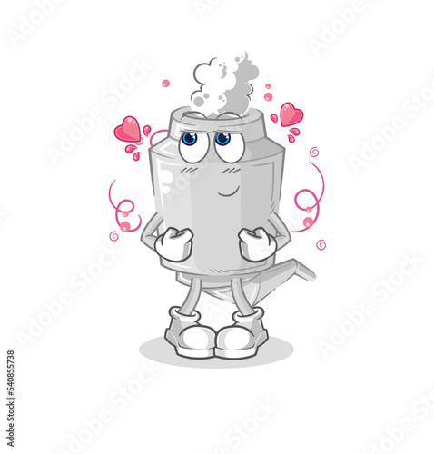 exhaust shy vector. cartoon character