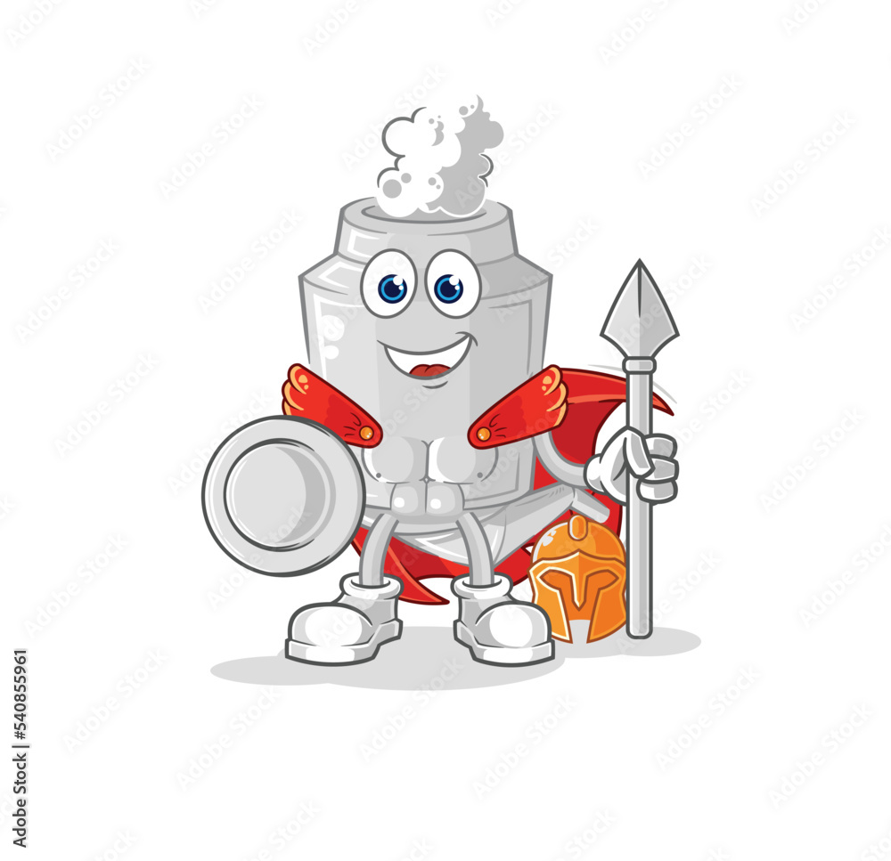 exhaust spartan character. cartoon mascot vector