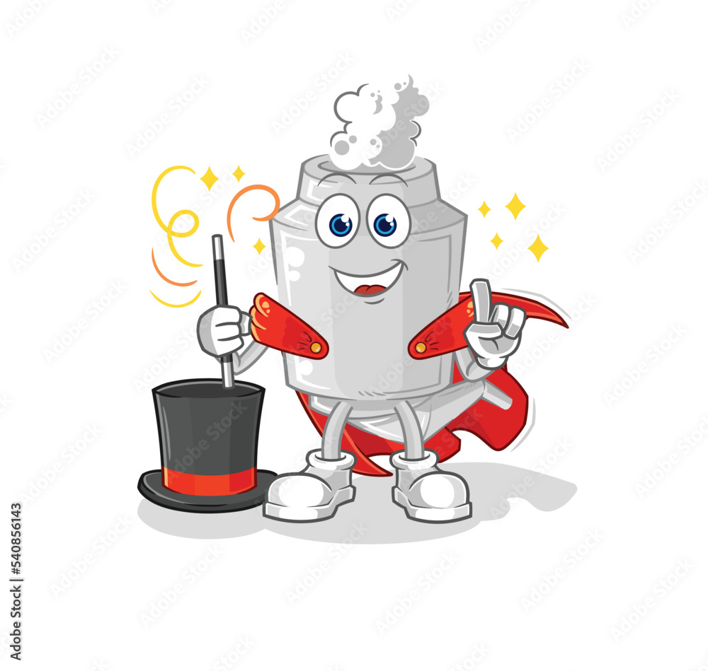 exhaust magician illustration. character vector exhaust magician illustration. character vector
