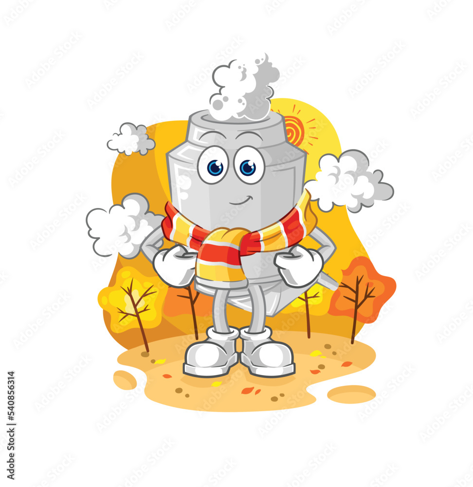 exhaust in the autumn. cartoon mascot vector exhaust in the autumn. cartoon mascot vector