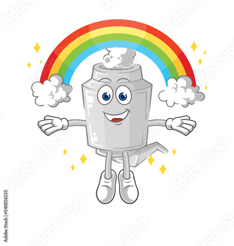 exhaust with a rainbow. cartoon vector