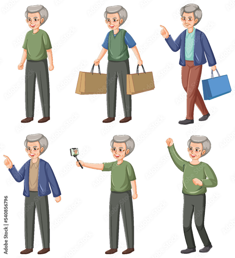Collection of elderly people characters Collection of elderly people characters