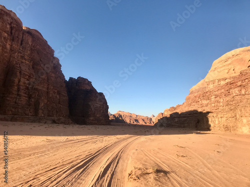 Wadi Rum, Jordan, November 2019 - The desert is on the side of Wadi Rum