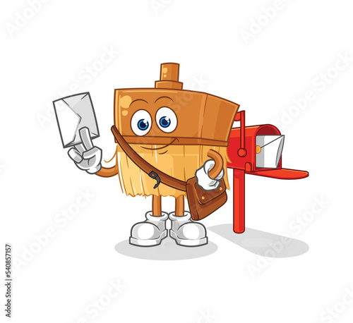 paintbrush postman vector. cartoon character