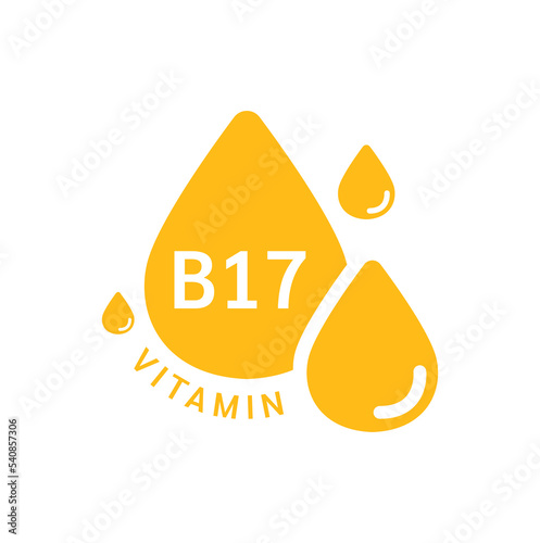 Vitamin B17 icon orange in form simple line water drop. Isolated on white background. Design for use on web app mobile and print media. Medical symbol concept. Vector EPS10 illustration.