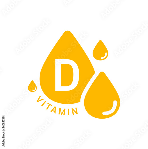 Vitamin D icon orange in form simple line water drop. Isolated on white background. Design for use on web app mobile and print media. Medical symbol concept. Vector EPS10 illustration.