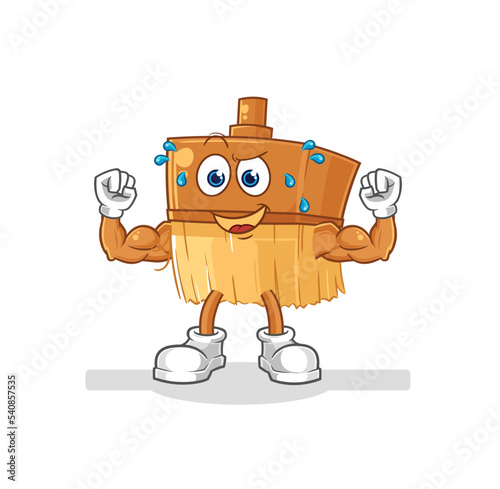 paintbrush muscular cartoon. cartoon mascot vector
