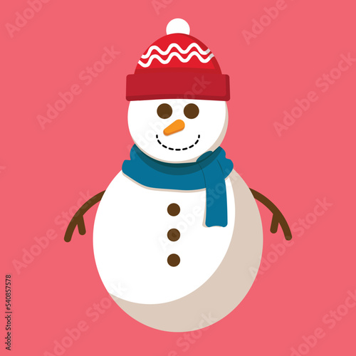 snowman with hat and scarf christmas illustration © Ed Aboyi