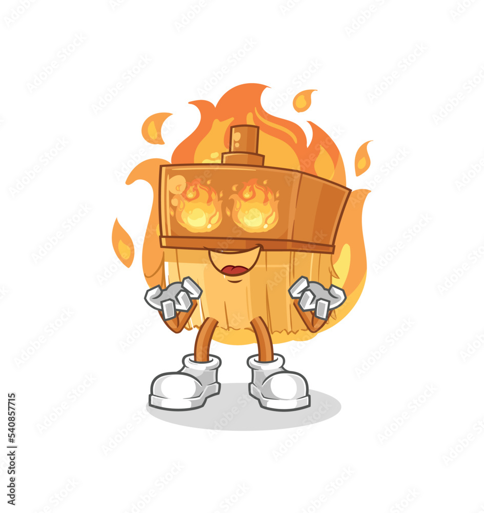 paintbrush on fire mascot. cartoon vector paintbrush on fire mascot. cartoon vector